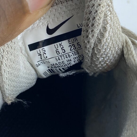 Nike Baby High Top Sneakers Black White Size 7 Child Marble Swoosh Style #847748 - Picture 7 of 7